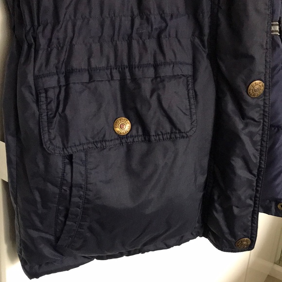 Deep Navy Blue oversized Down Coat with detachable hood - Picture 6 of 11